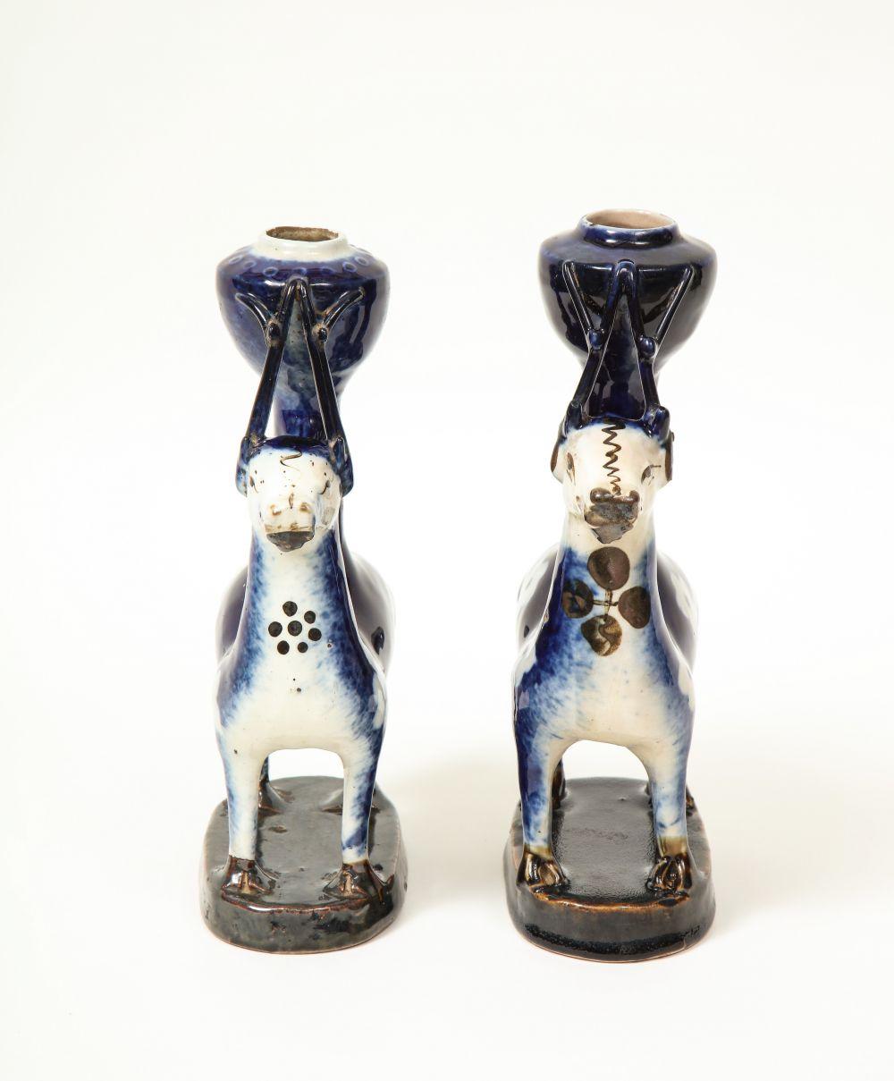 Pair of Porcelain Candleholders in the form of Deer For Sale 3