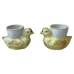 Antique Pair of Porcelain Chicks Egg Cup, circa 1920