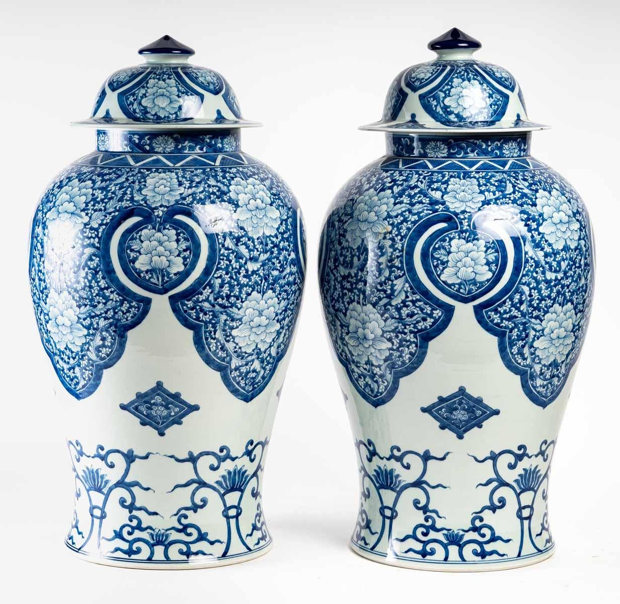 Pair of Porcelain Covered Vases 3