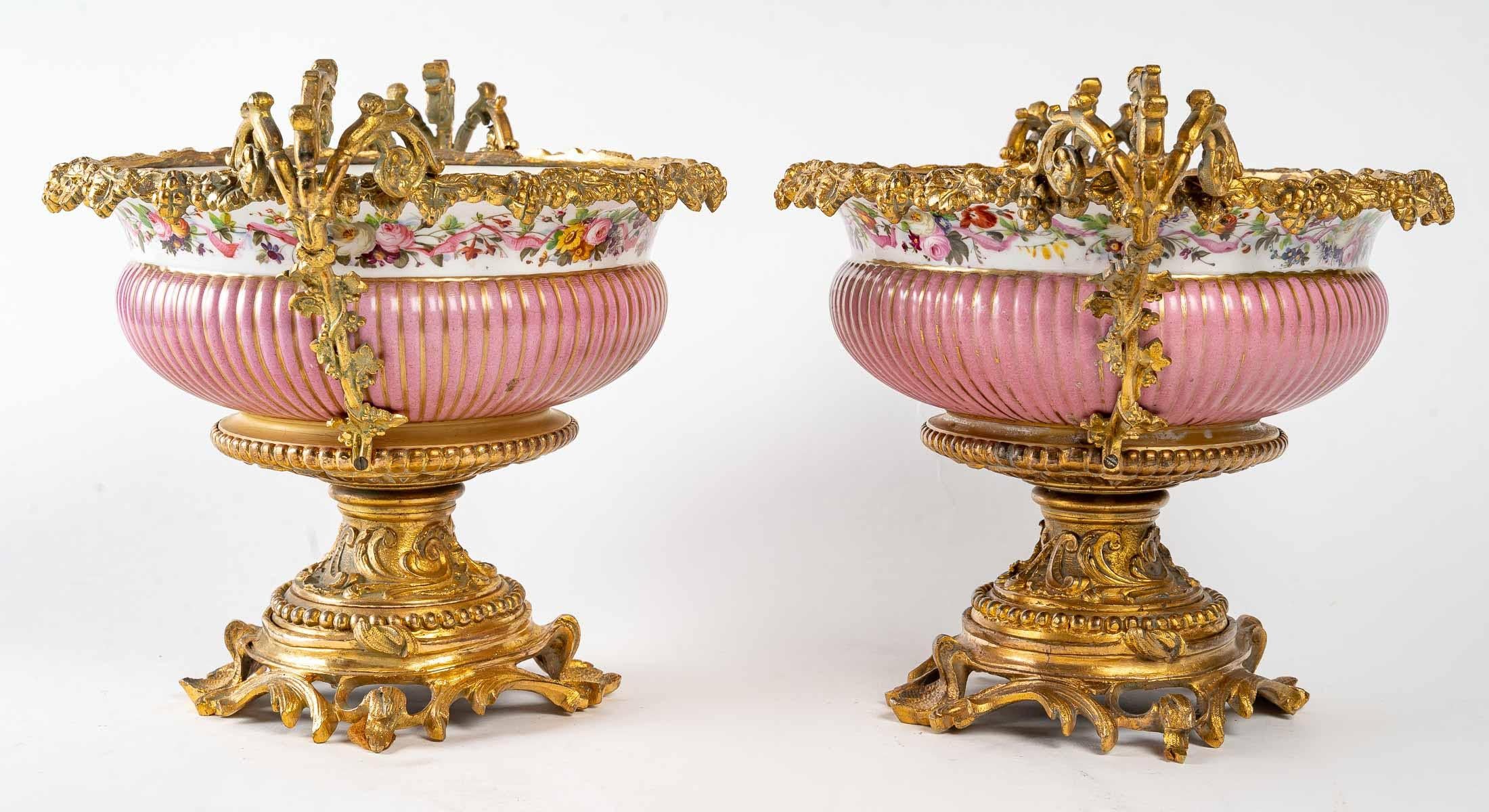 Napoleon III Pair of Porcelain Cups of Sevres