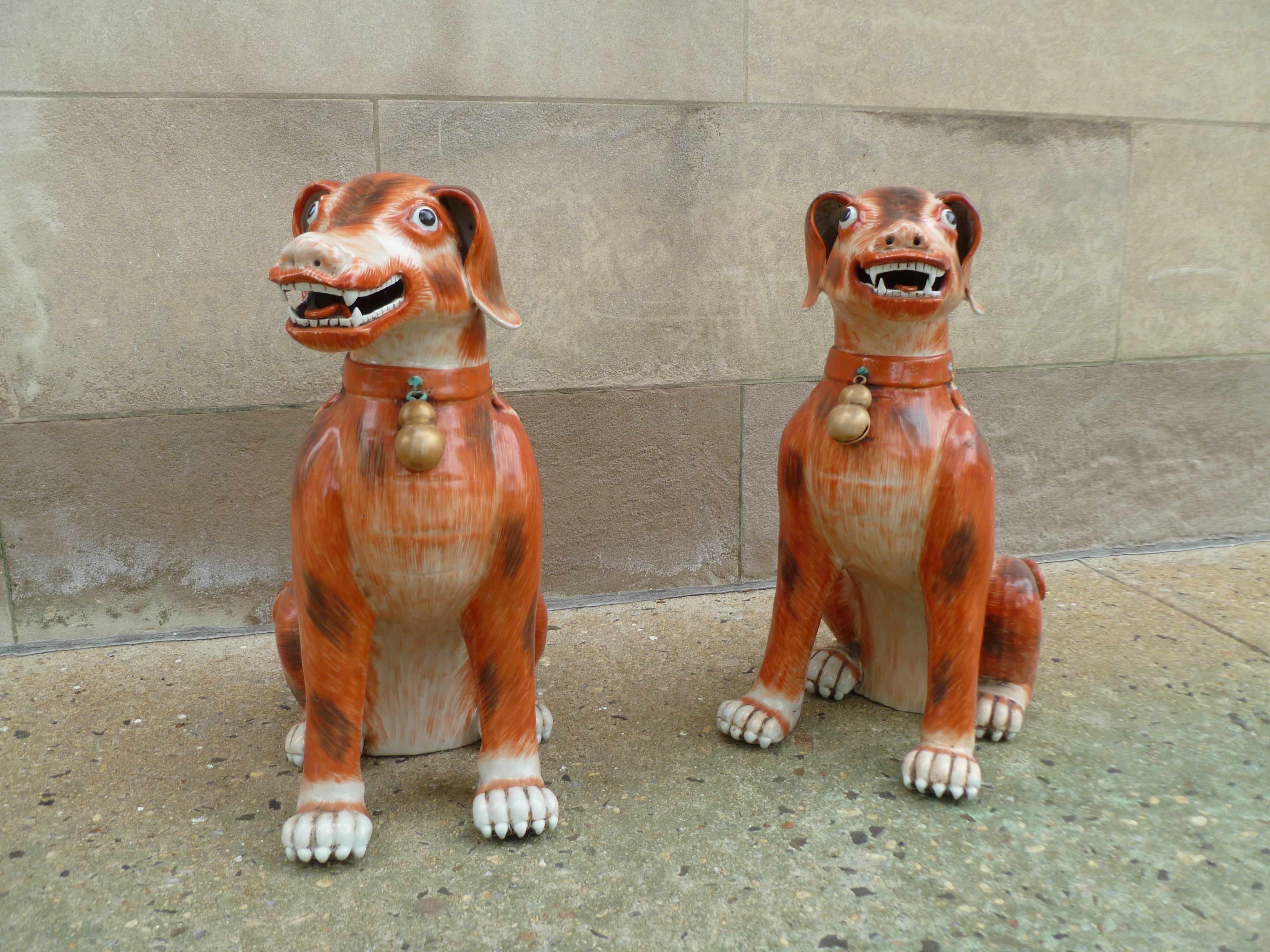 porcelain dogs pair