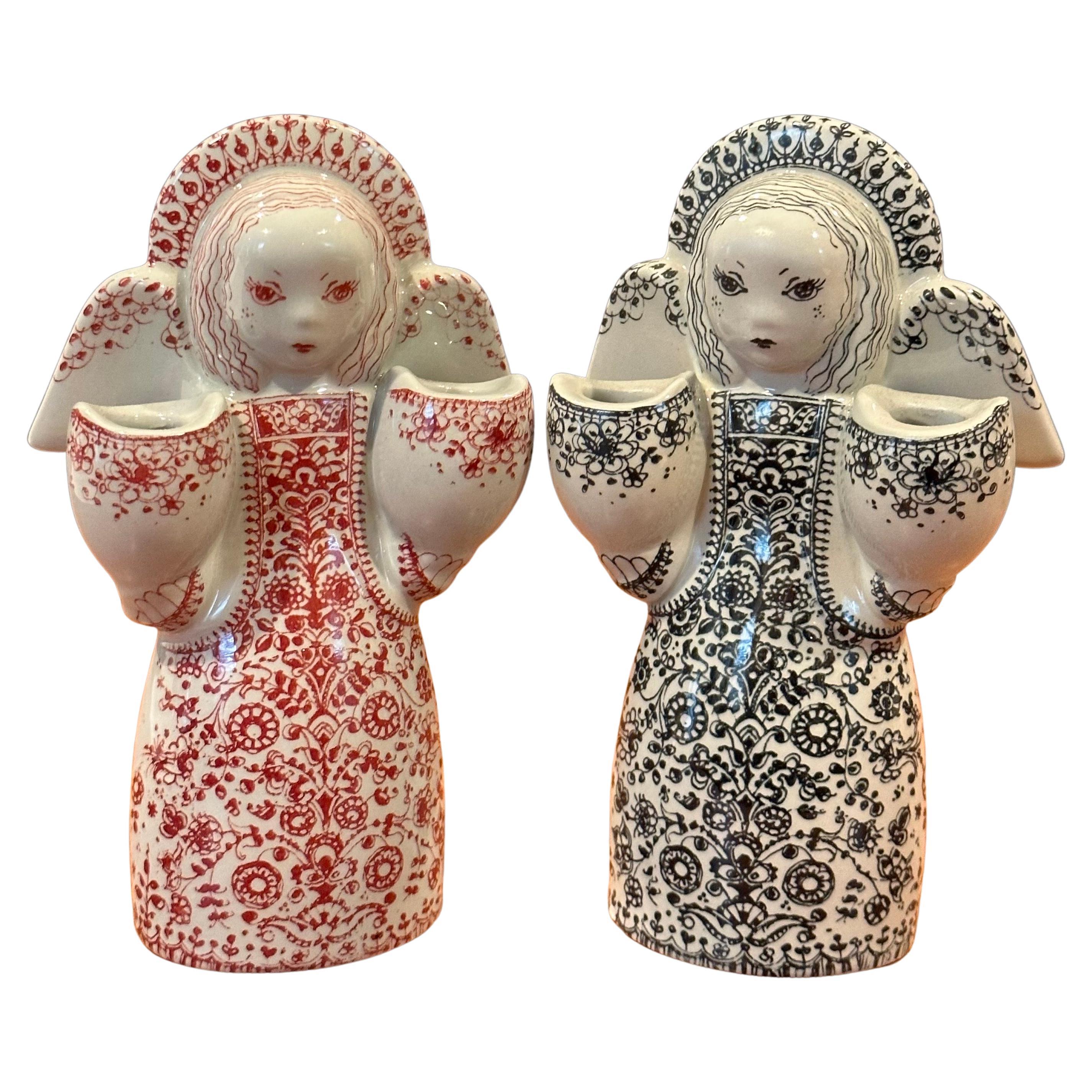Pair of Porcelain Dual Figurative Candlesticks for Nymolle For Sale 3