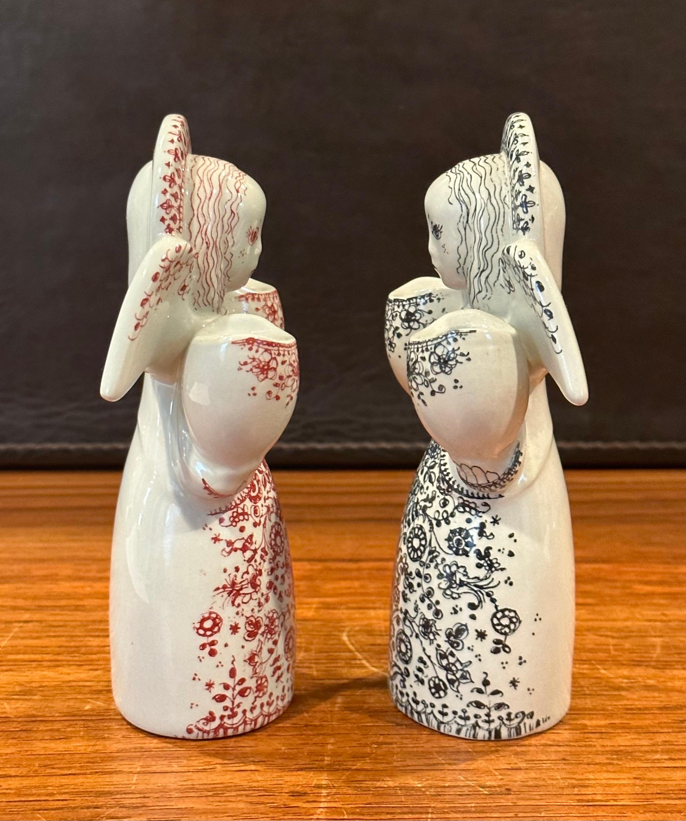 20th Century Pair of Porcelain Dual Figurative Candlesticks for Nymolle For Sale