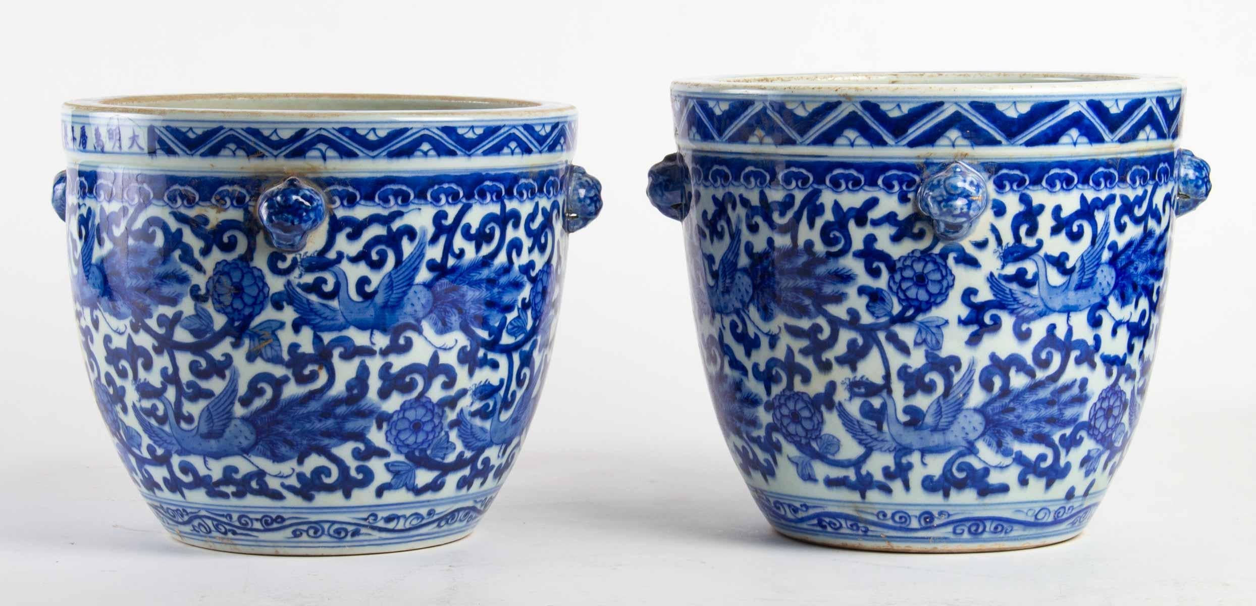Pair of Porcelain Flower Pots 1