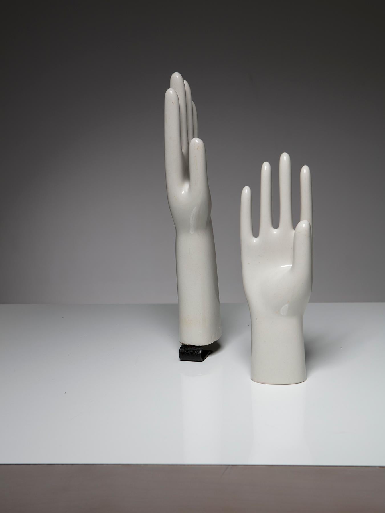German Set of Two Porcelain Glove Molds, Italy 1960s For Sale