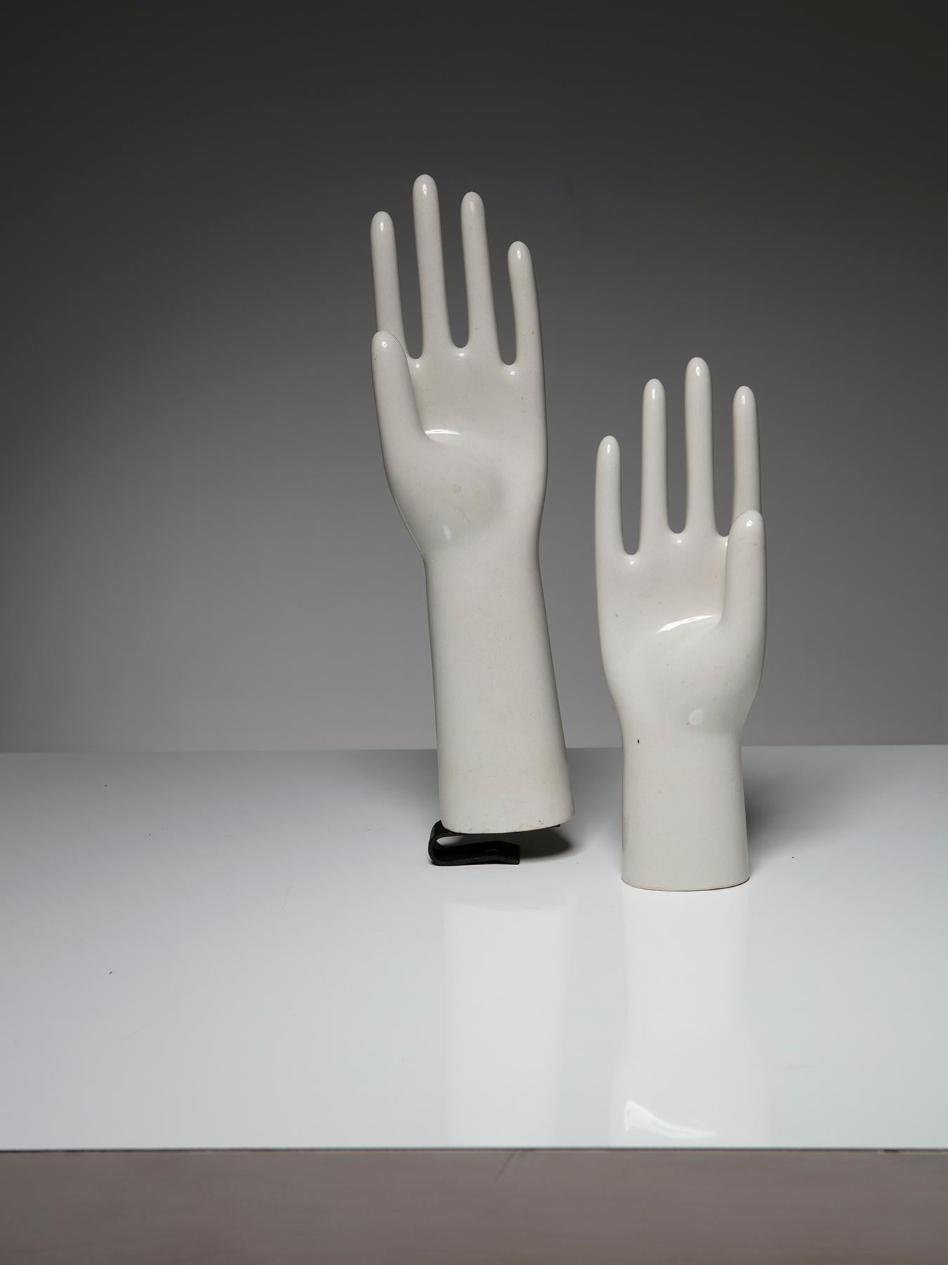 Mid-20th Century Set of Two Porcelain Glove Molds, Italy 1960s For Sale