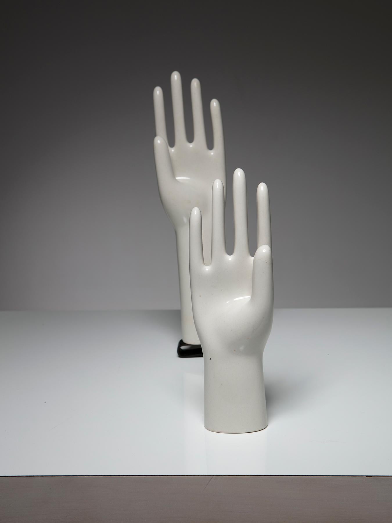 Set of Two Porcelain Glove Molds, Italy 1960s For Sale 1