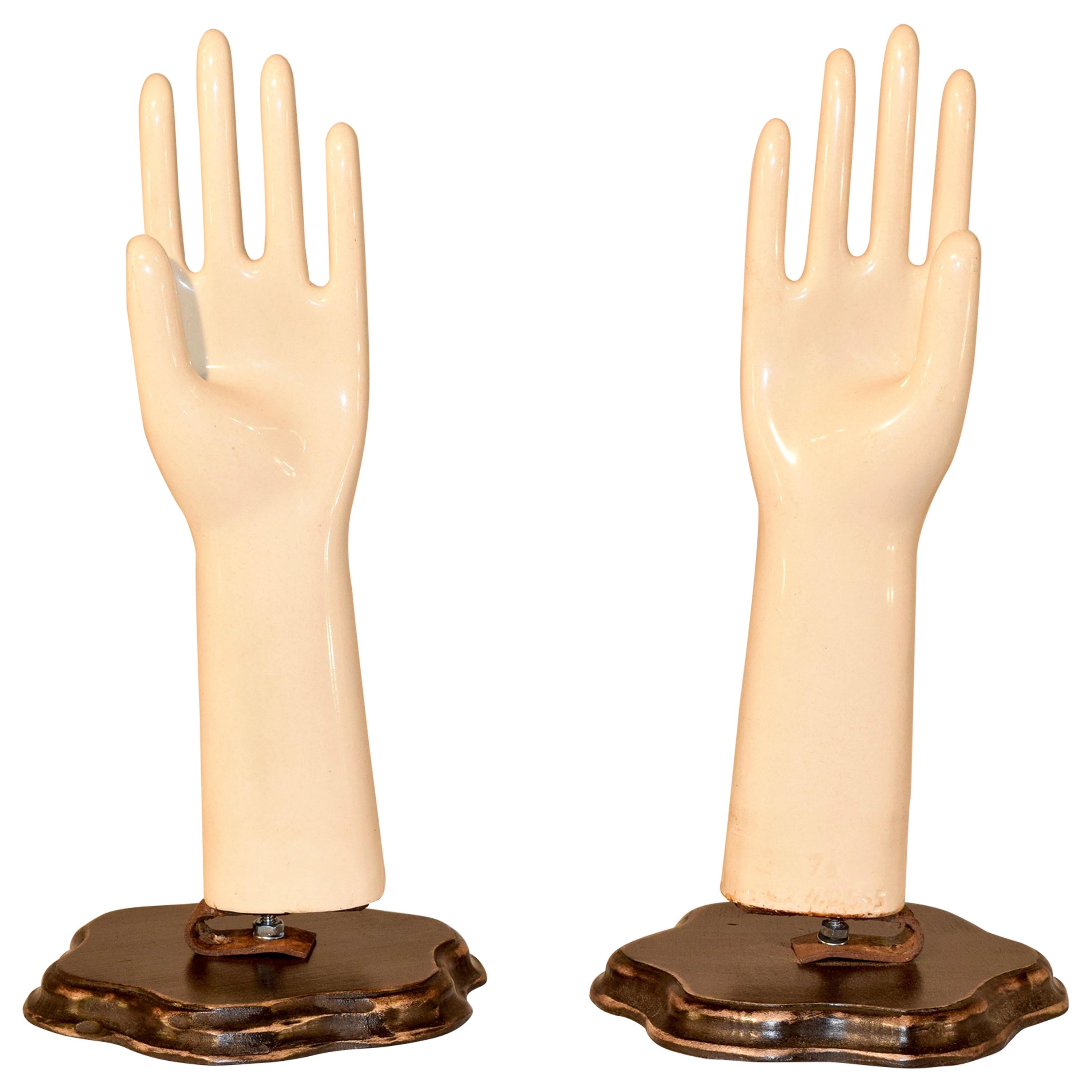 Pair of Porcelain Glove Molds