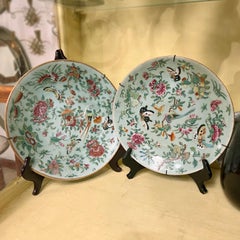 Pair of Porcelain Hand-Painted Decorative Plates
