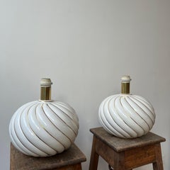 Pair of Porcelain Italian Mid-Century Table Lamps