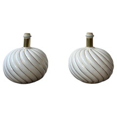 Pair of Porcelain Italian Mid-Century Table Lamps