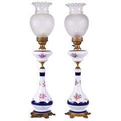Pair of Porcelain Lamps by French Manufacture, Early 20th Century