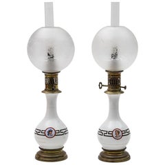 Antique Pair of Porcelain Lamps, France, Late 19th Century