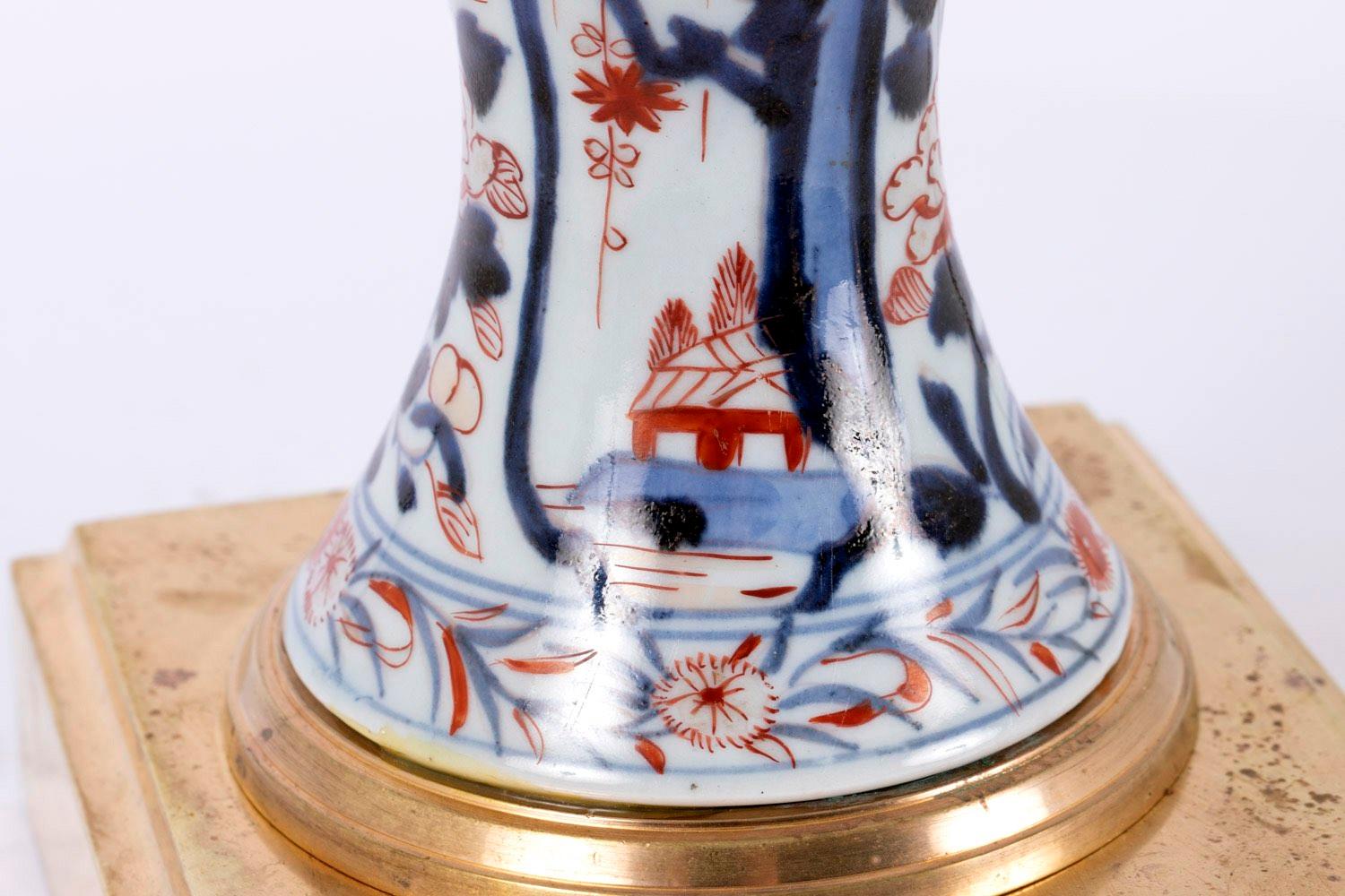 Porzellanlampen mit Imari-Dekor, spätes 19. Jahrhundert, Paar im Angebot 4