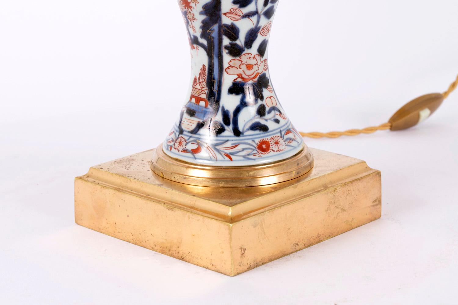 Porzellanlampen mit Imari-Dekor, spätes 19. Jahrhundert, Paar im Angebot 5