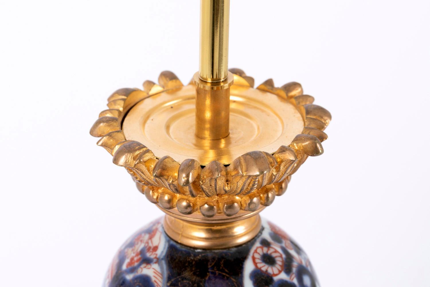 Porzellanlampen mit Imari-Dekor, spätes 19. Jahrhundert, Paar im Zustand „Gut“ im Angebot in Saint-Ouen, FR