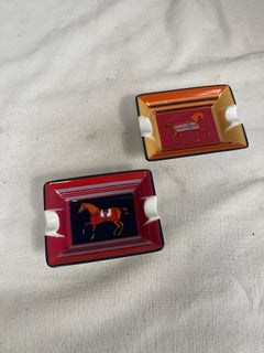 Pair of porcelain mini ashtrays by Hermès