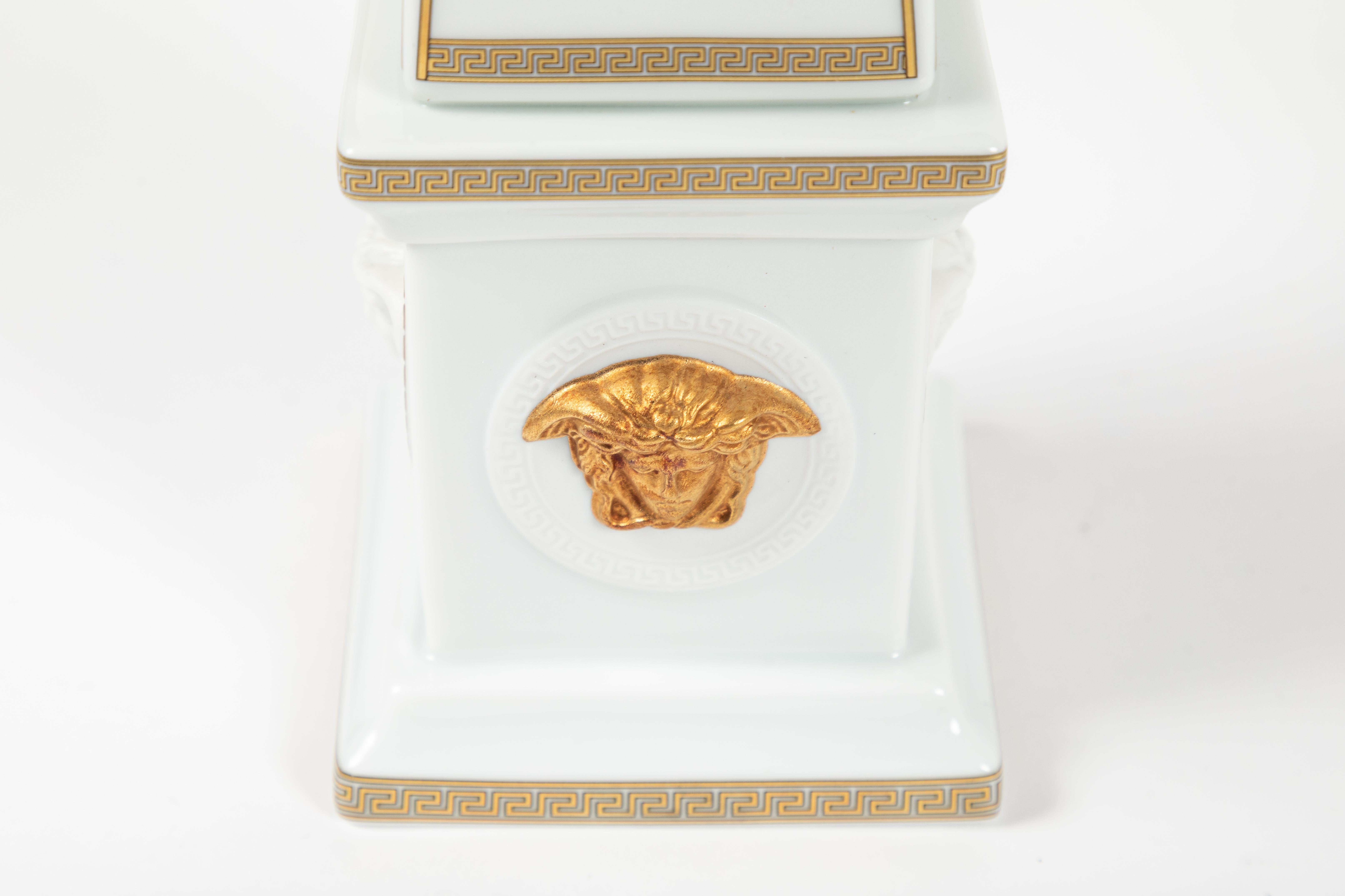 Contemporary Pair of Porcelain Obelisks by Versace