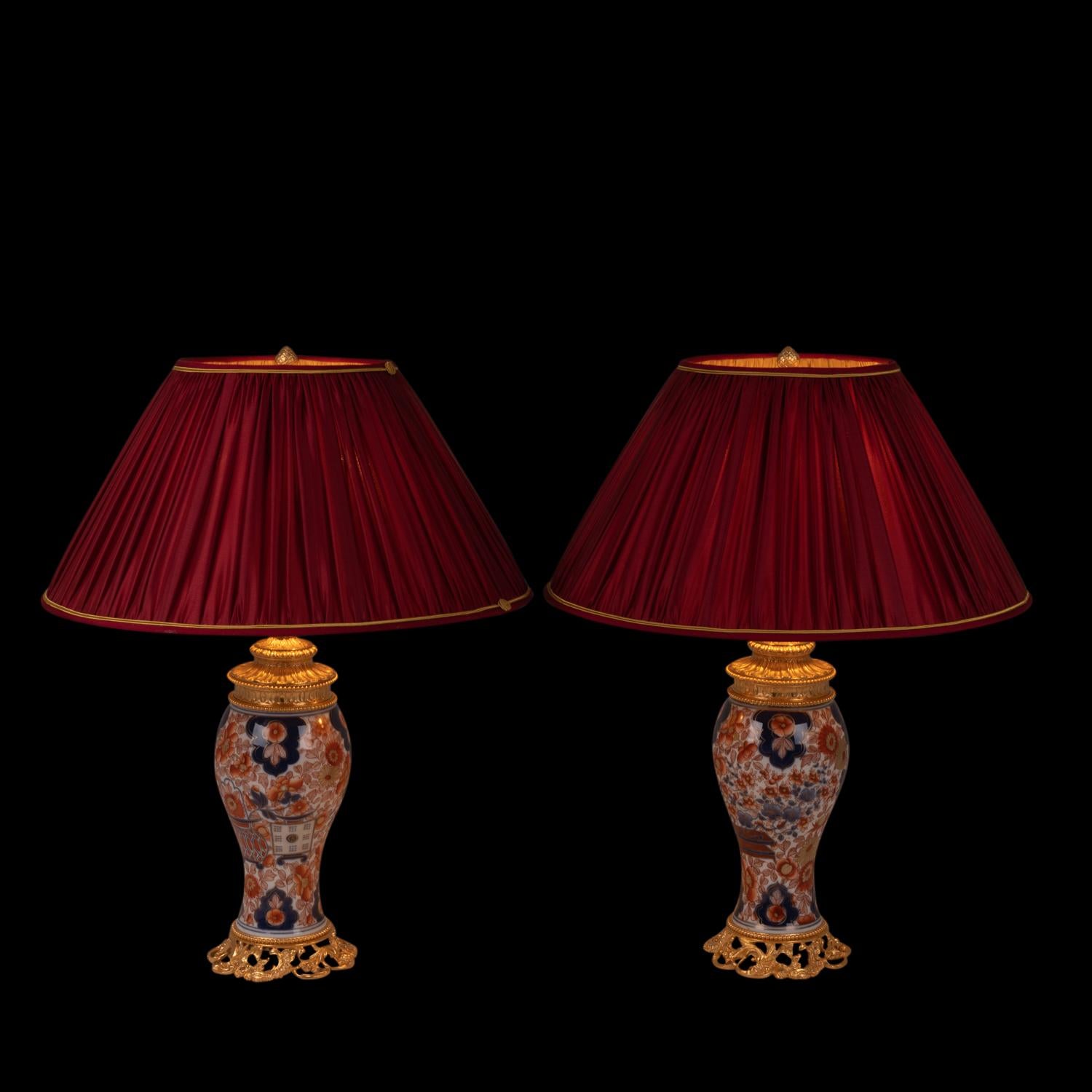 Pair of Porcelain of Bayeux and Bronze Lamps, circa 1880 For Sale 2