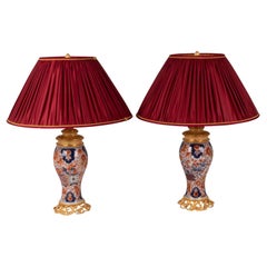 Pair of Porcelain of Bayeux and Bronze Lamps, circa 1880