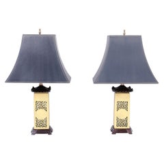 Pair of Porcelain Pagoda Table Lamps