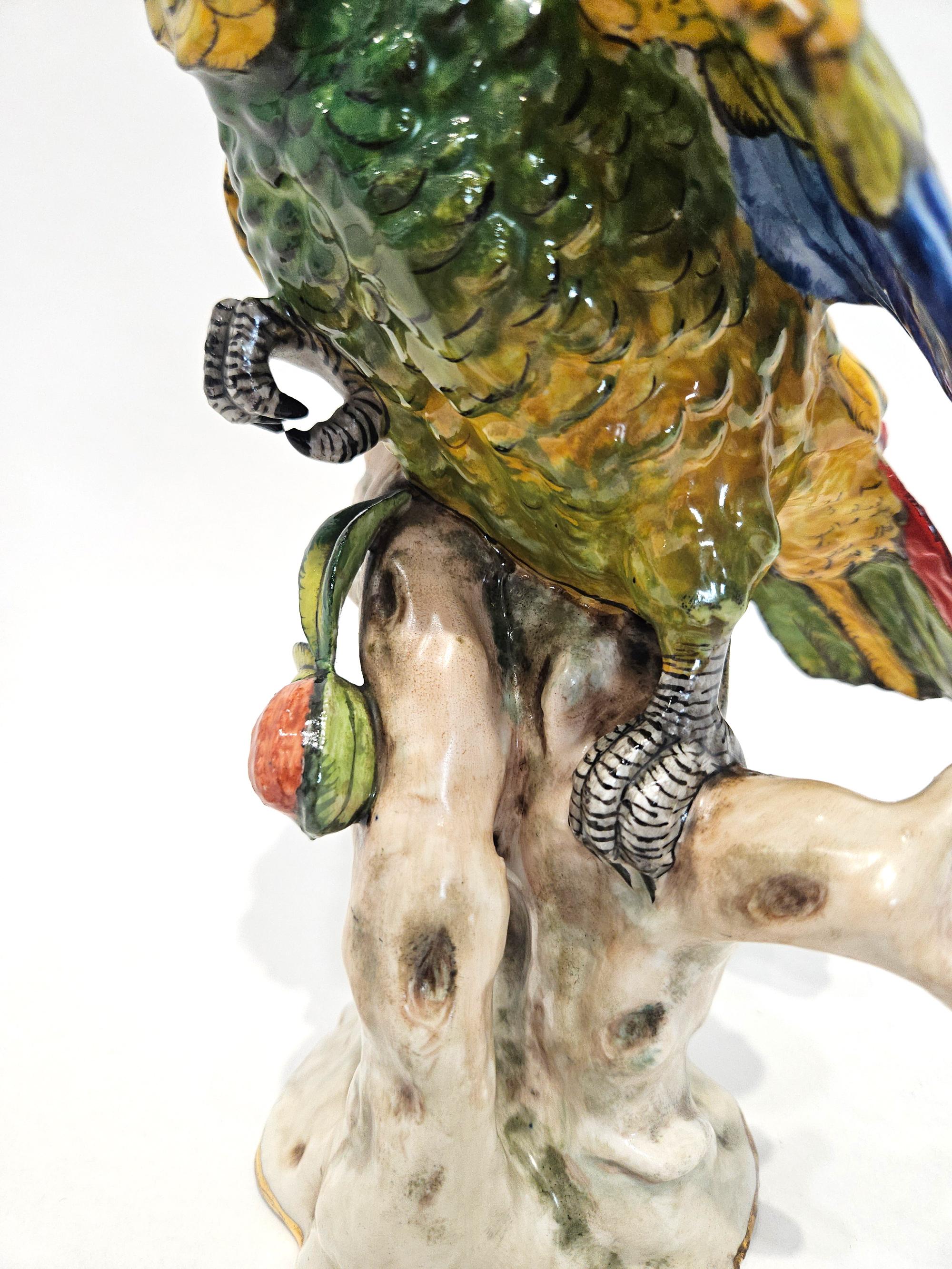 Pareja de loros / cacatúas de porcelana, estilo Meissen, Alemania, c. 1920 en venta 7