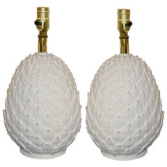 Pair of Porcelain "Pineapple" Table Lamps