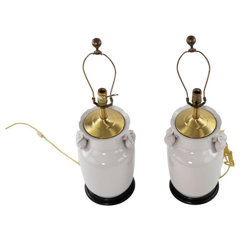 Pair of White Porcelain Table Lamps 