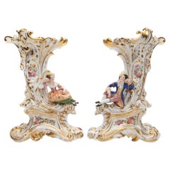 Pair of Porcelain Vases "Cornucopias", France, 1830s - 1840s