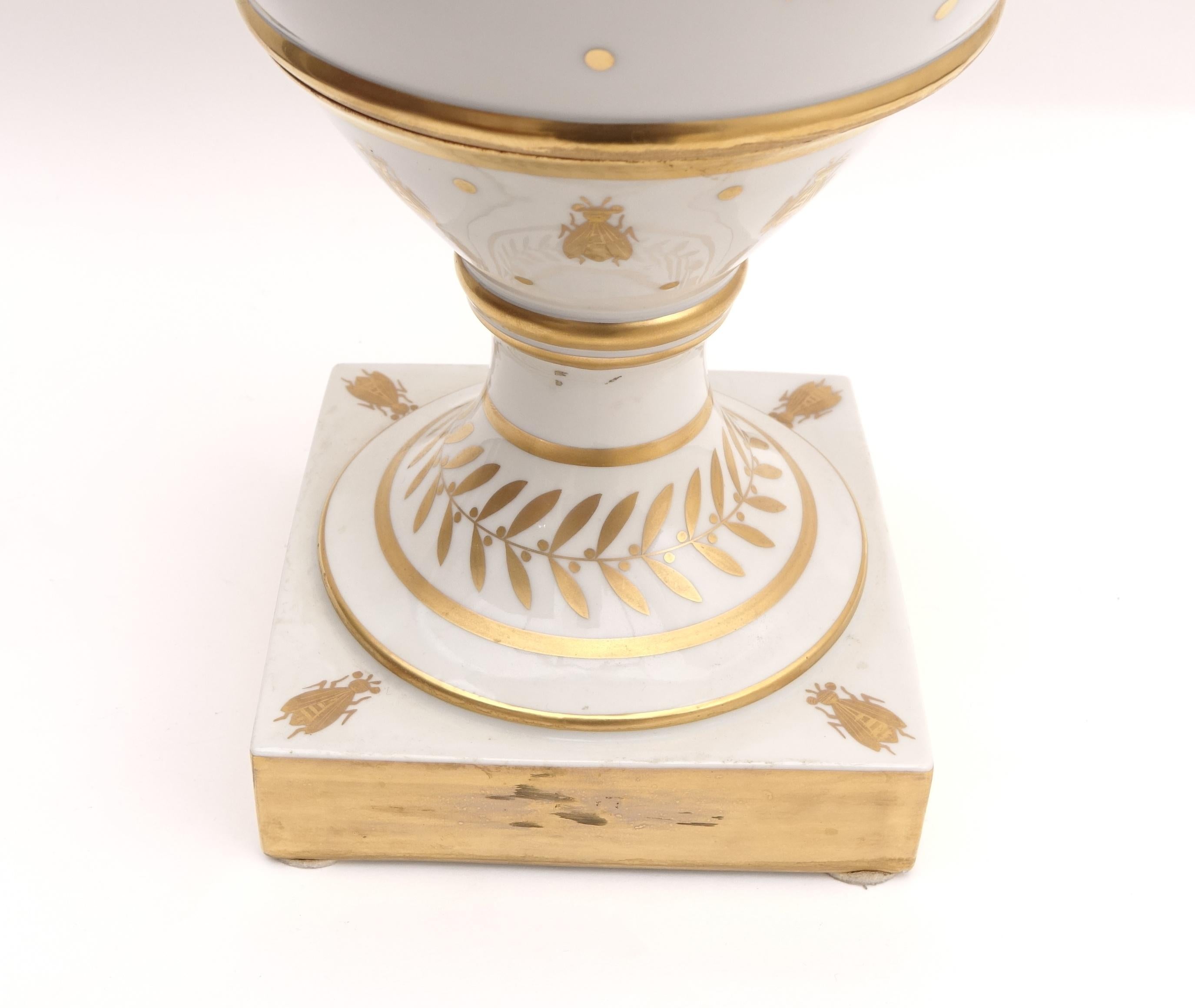 Pair of Porcelain Vases Empire Old Paris Napoleon Imperial Eagle 3