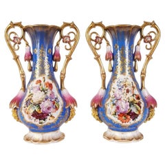 Pair of Porcelain Vases, France By Vieux Paris, Mid-19th Century