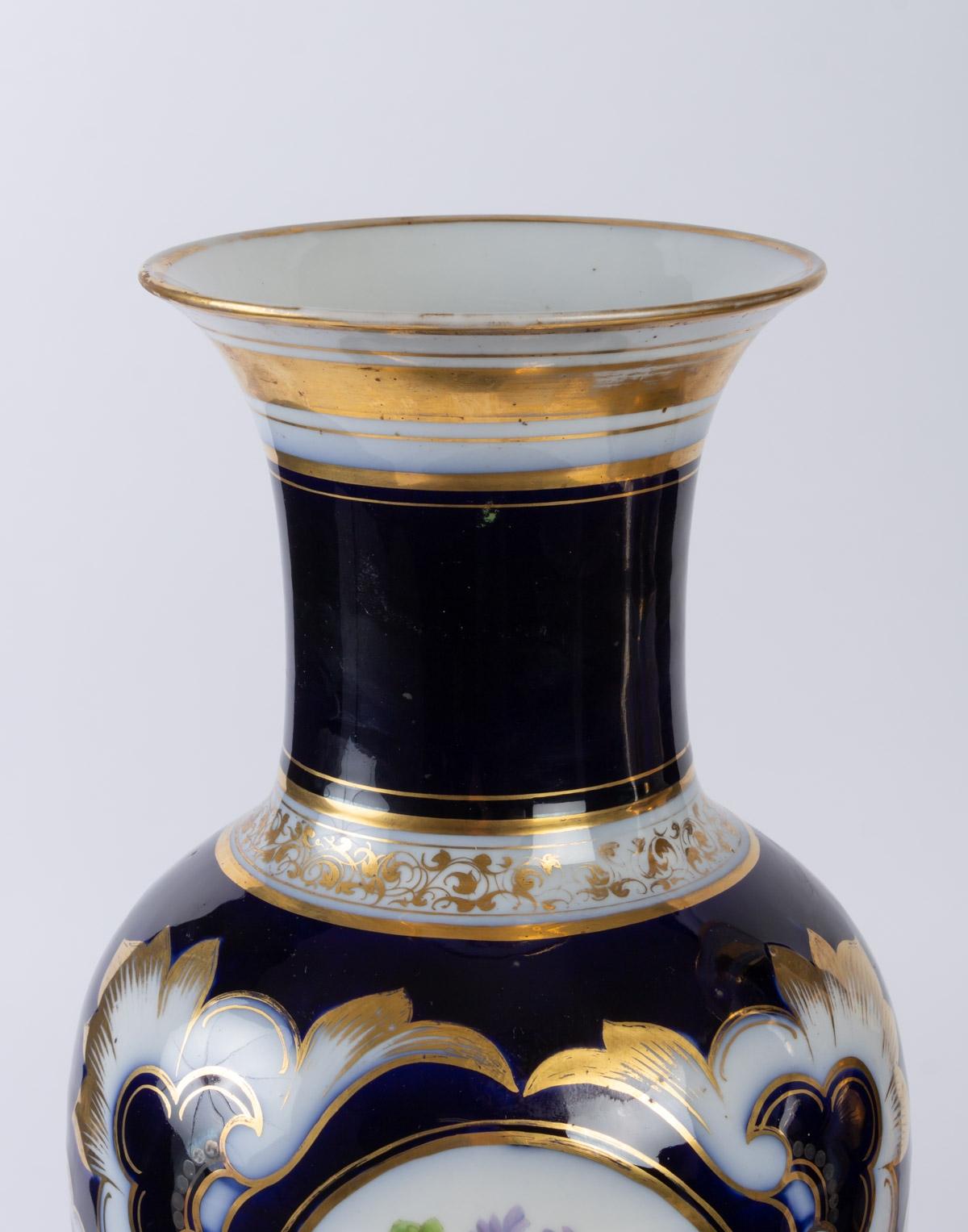 Pair of Porcelain Vases from Paris, 19th Century, Napoleon III  1
