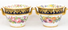 Pair of Porcelain Vases, Hand Painted French 19th Century, Mark for Sevres