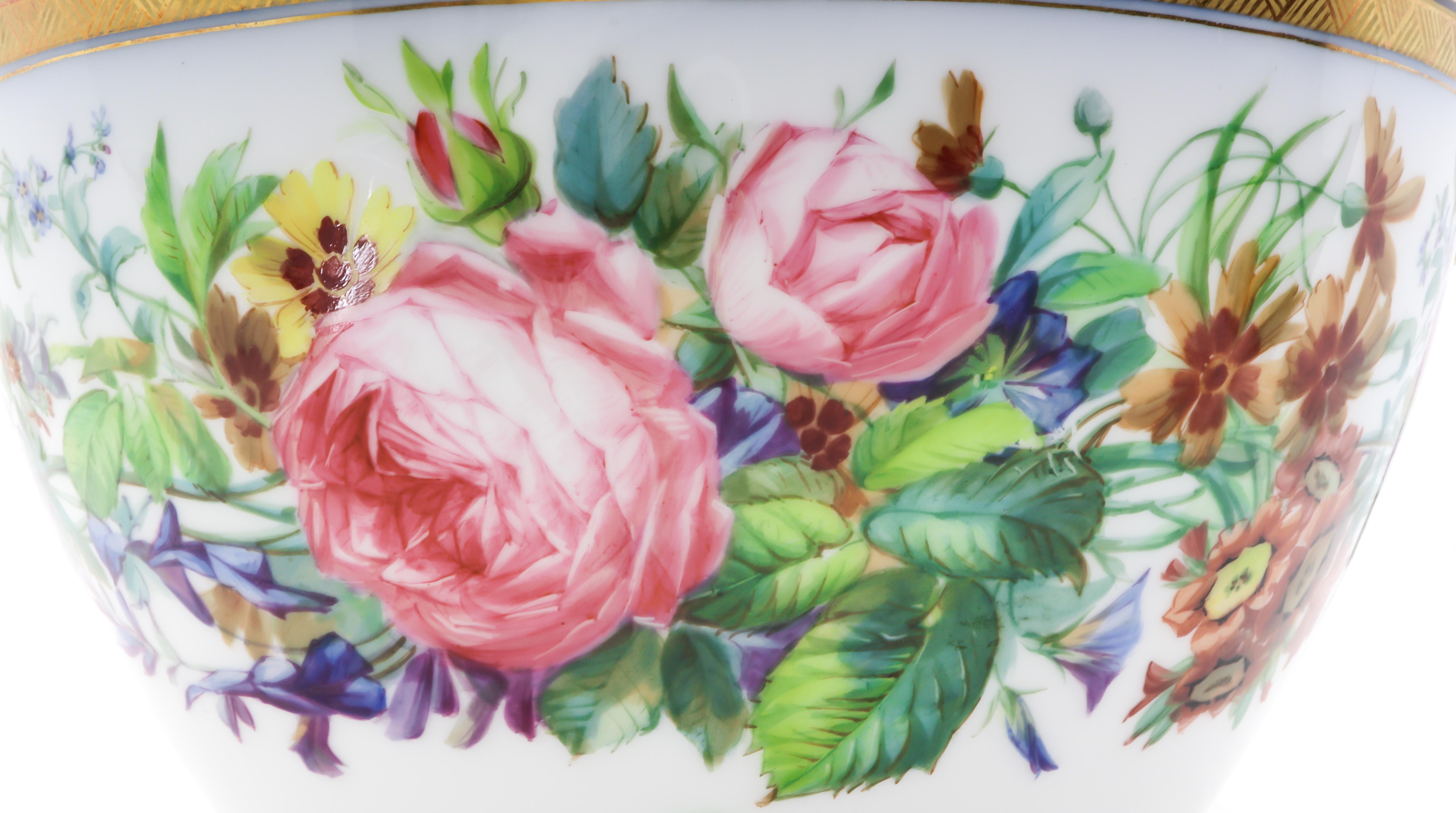 Paar Porzellanvasen, handbemalt, französisch, 19. Jahrhundert, markiert für Sevres im Angebot 2