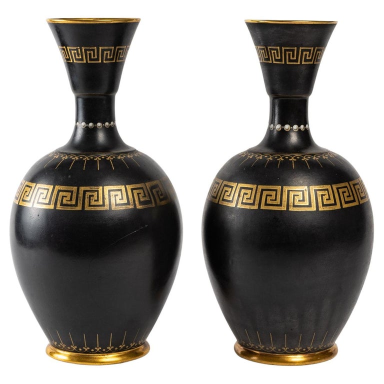 Pair of Porcelain Vases in the Taste of Ancient Greece For Sale at 1stDibs