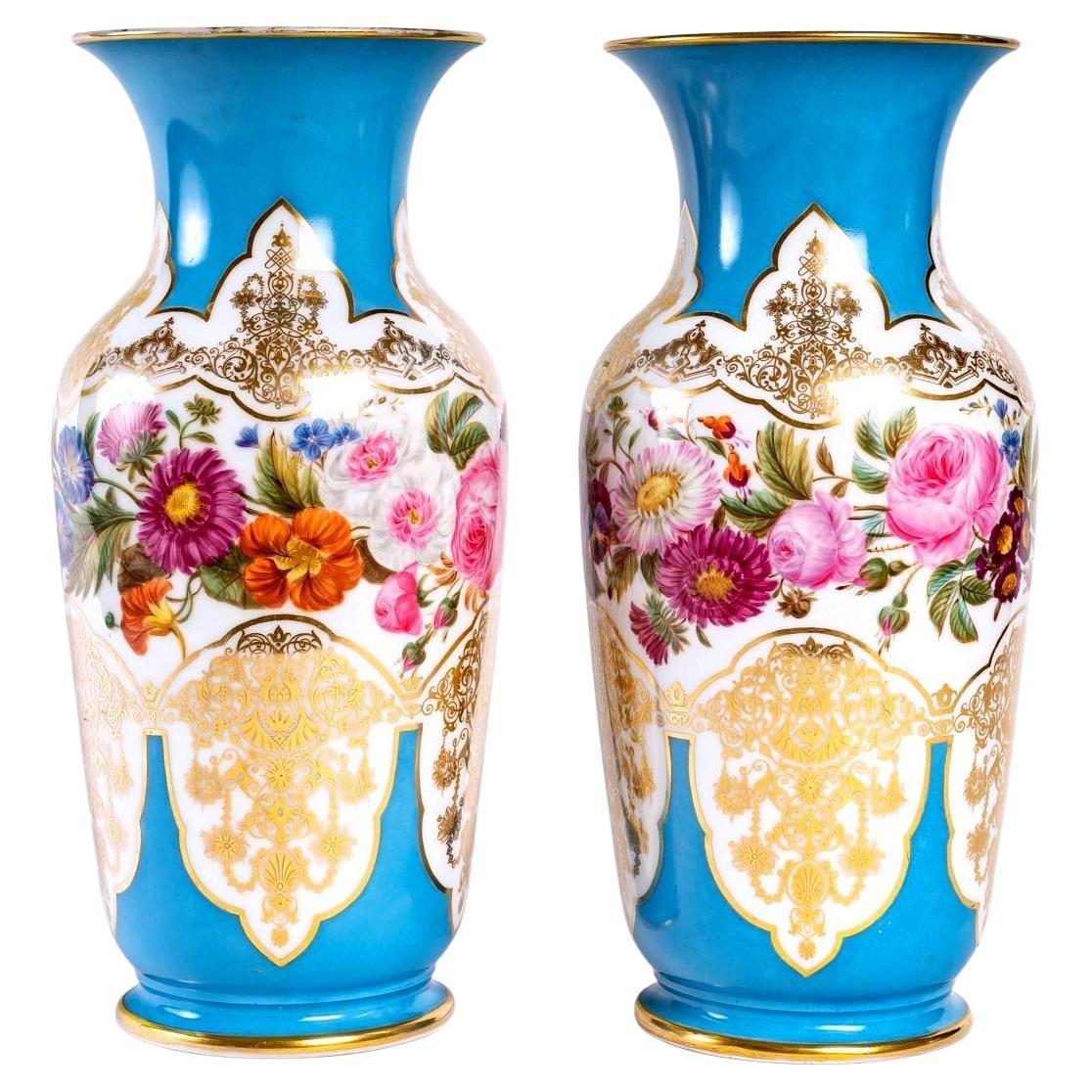 Pair of Porcelain Vases, Late 19th Century For Sale