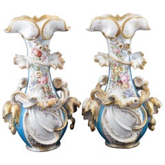 Pair of Porcelain Vases
with Flaws
, France, 19th Century Pair of Porcelain Vases
with Flaws
, France, 19th Century