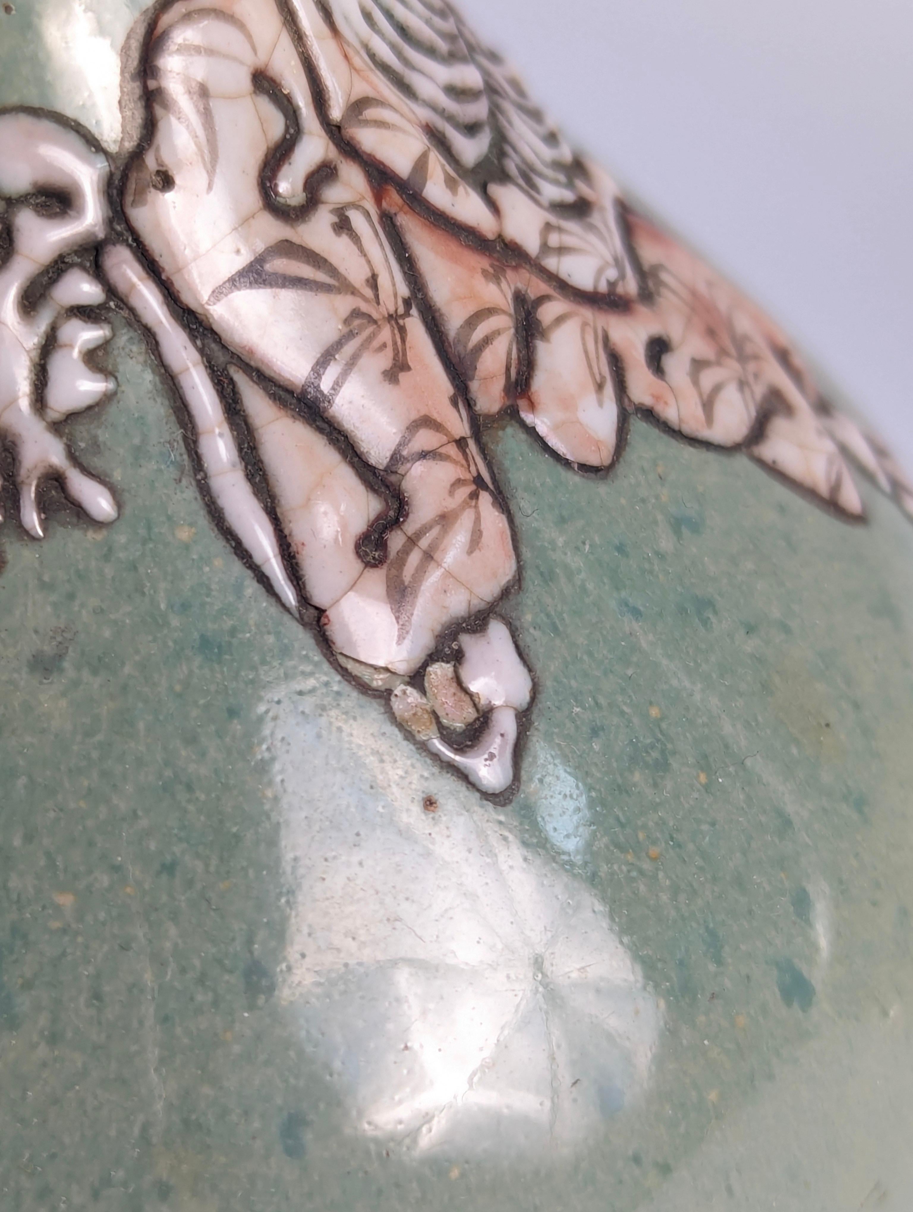 Pair of Porcelain Vases with Skeletons in Relief, Signed, Japan Era Meiji/Taisho 12