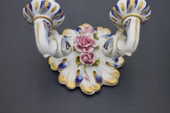 Pair of Mangani Porcelain Wall Sconces Lights Italy 1960s