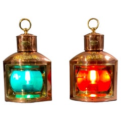 Pair of Port and Starboard English Ship’s Lanterns