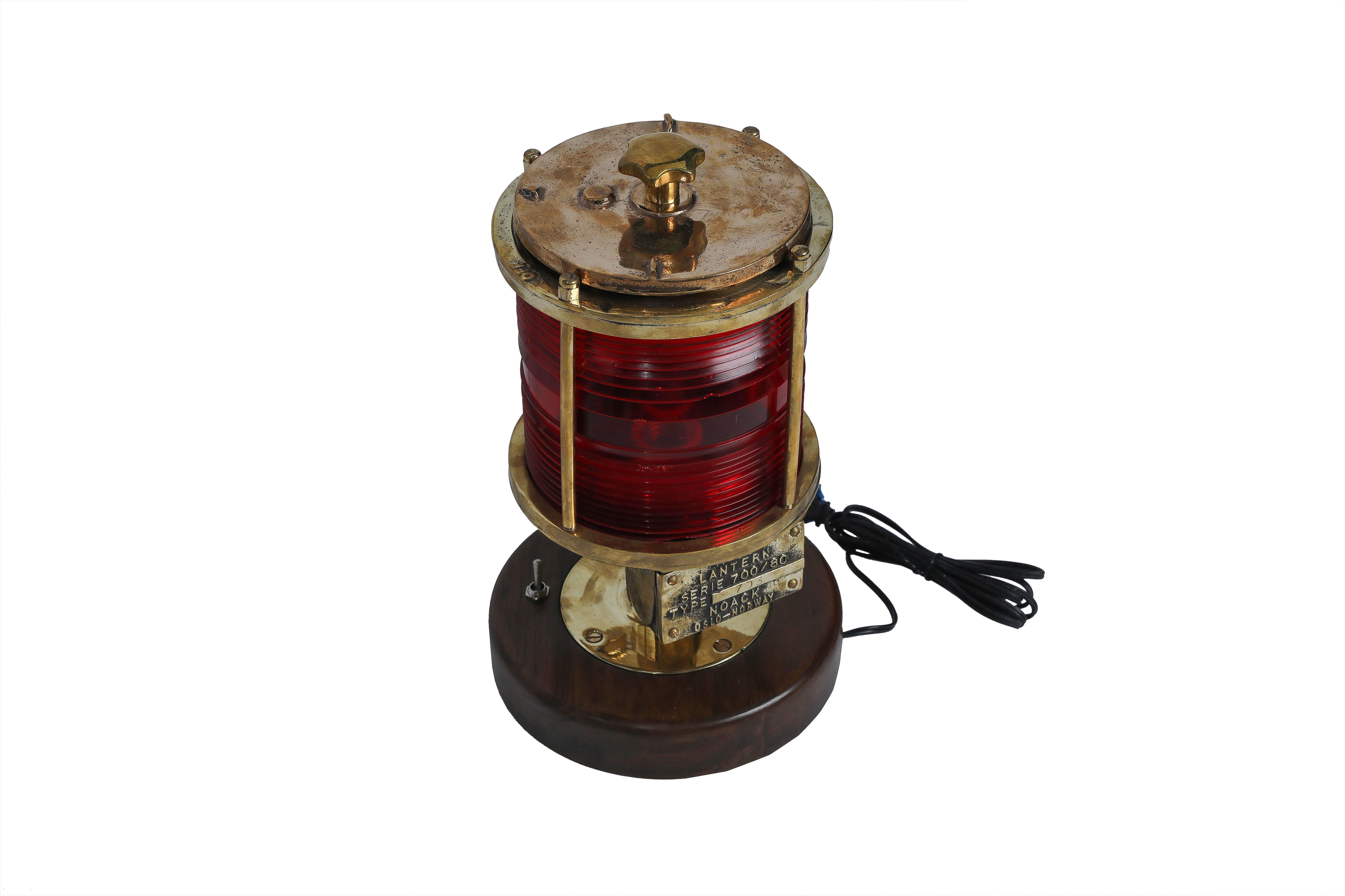 Industrial Pair of Port and Starboard Fresnel Lens Navigational Nautical Post Lights