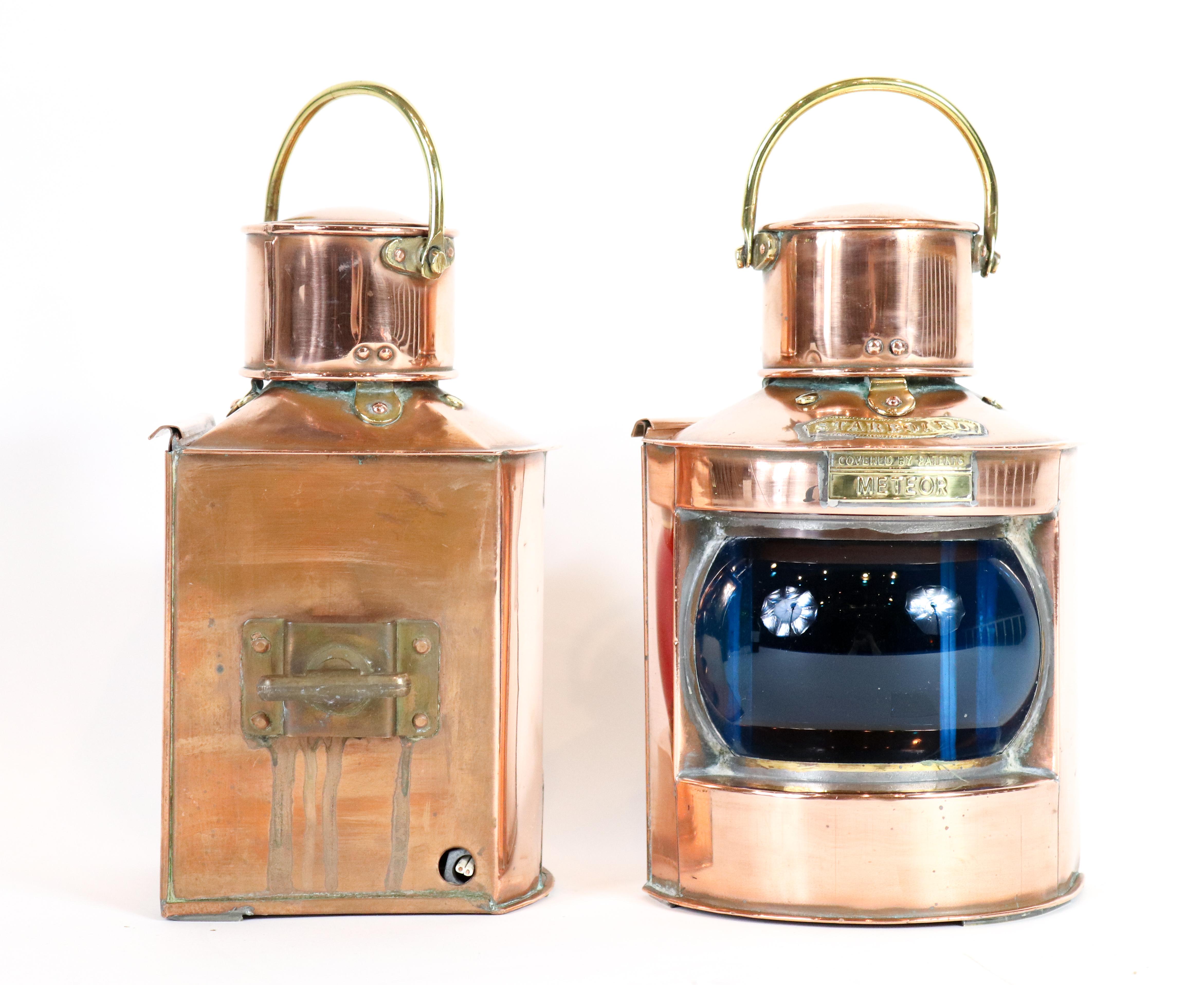 19th Century Pair of Port and Starboard Lanterns