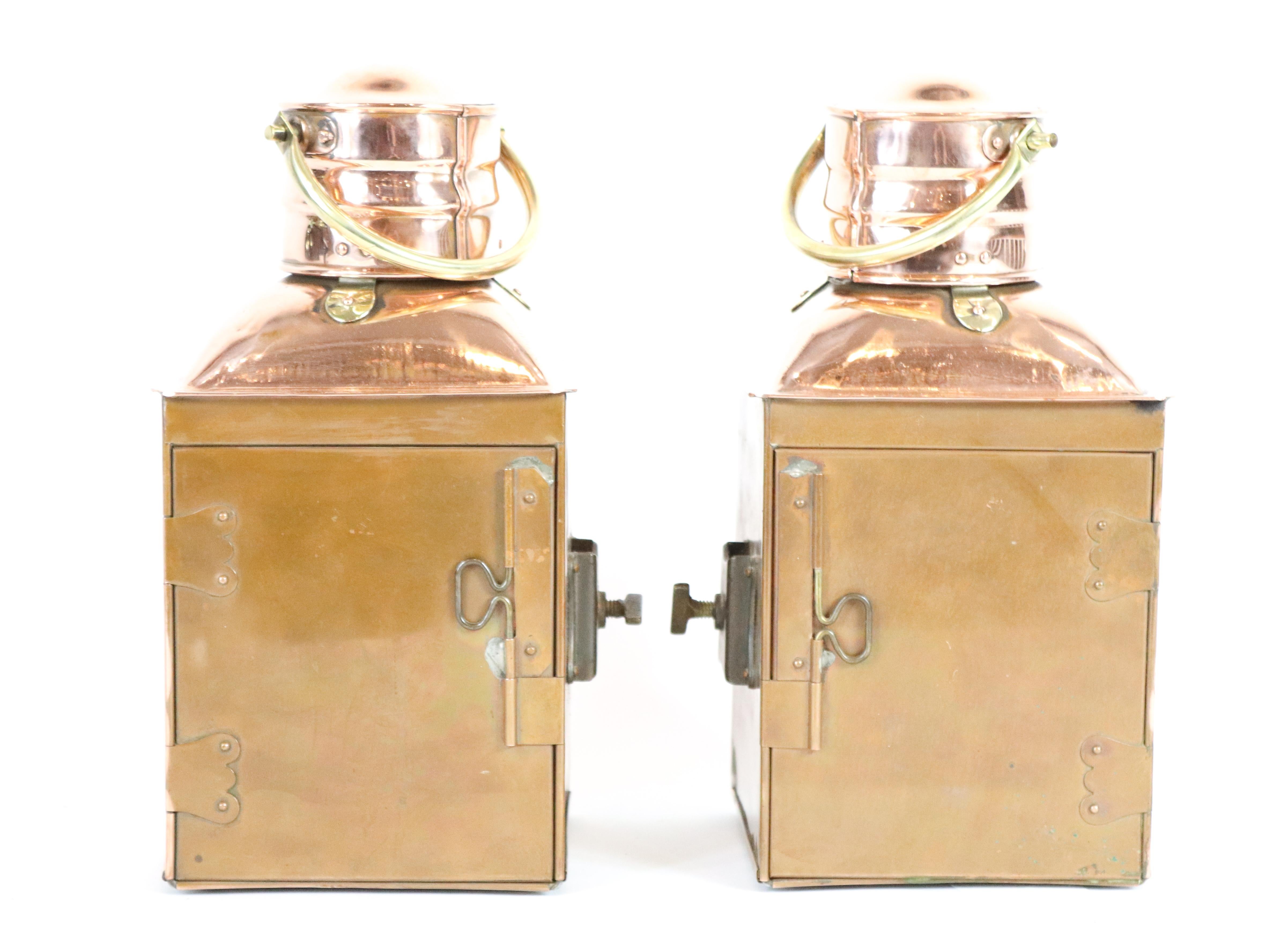 19th Century Pair of Port and Starboard Lanterns