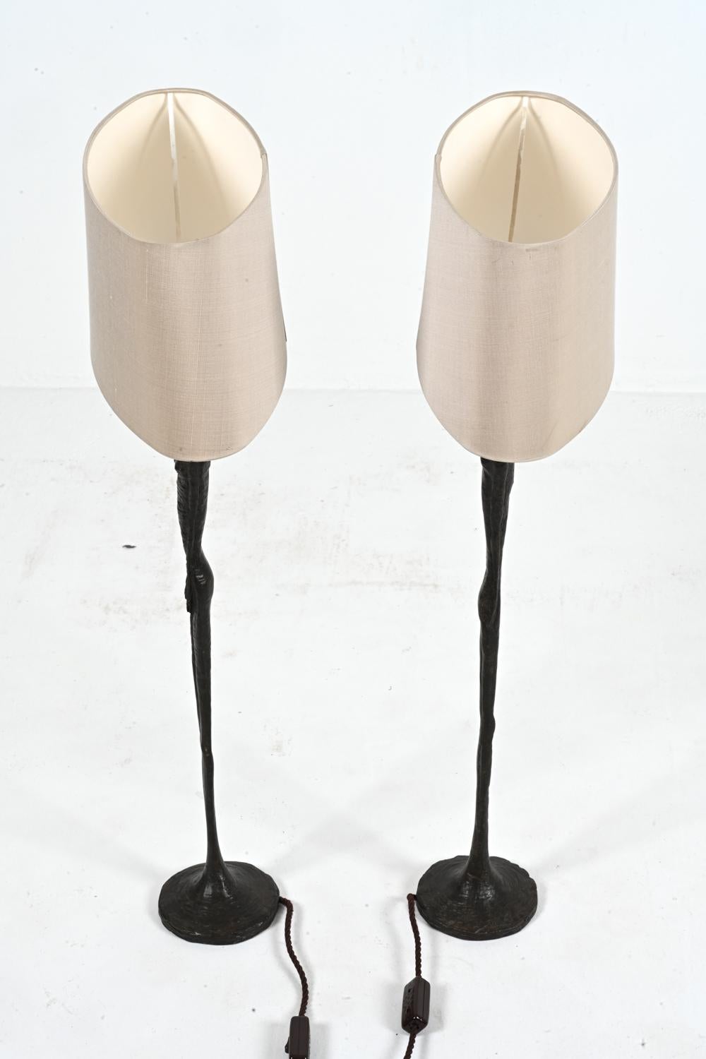 Pair Of Porta Romana Table Lamps in the Style of Alberto Giacometti For Sale 7