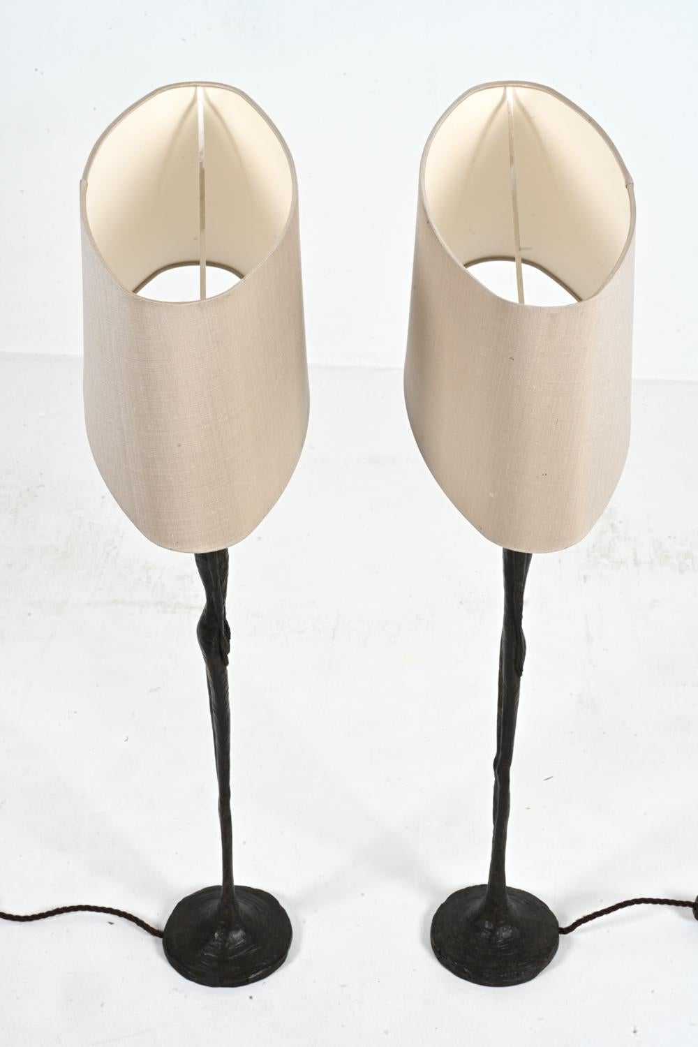 Paire de lampes de table Porta Romana dans le style d'Alberto Giacometti en vente 3