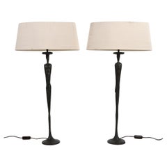 Pair Of Porta Romana Table Lamps in the Style of Alberto Giacometti