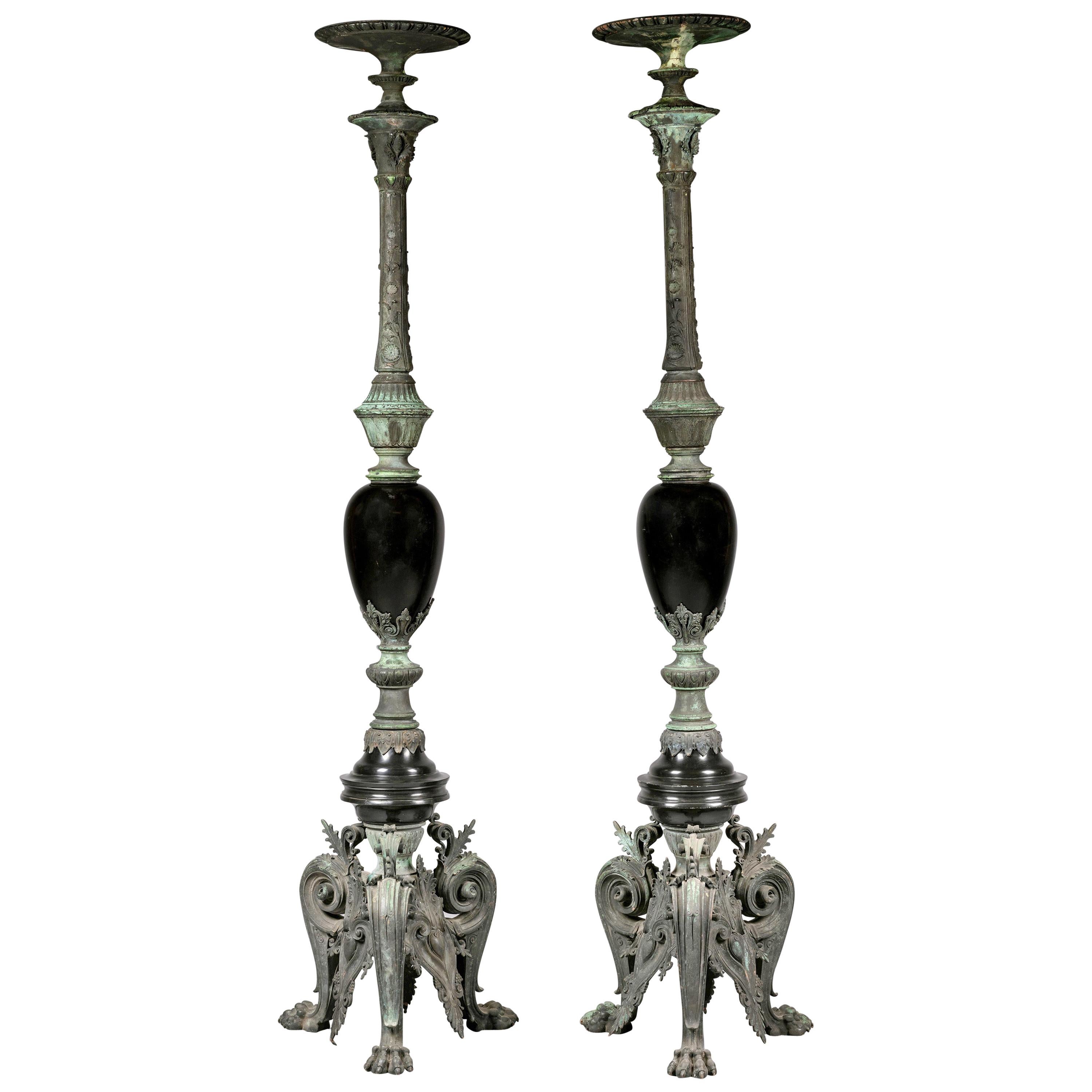 Pair of Porte-Torchères in the Manner of Barbedienne For Sale