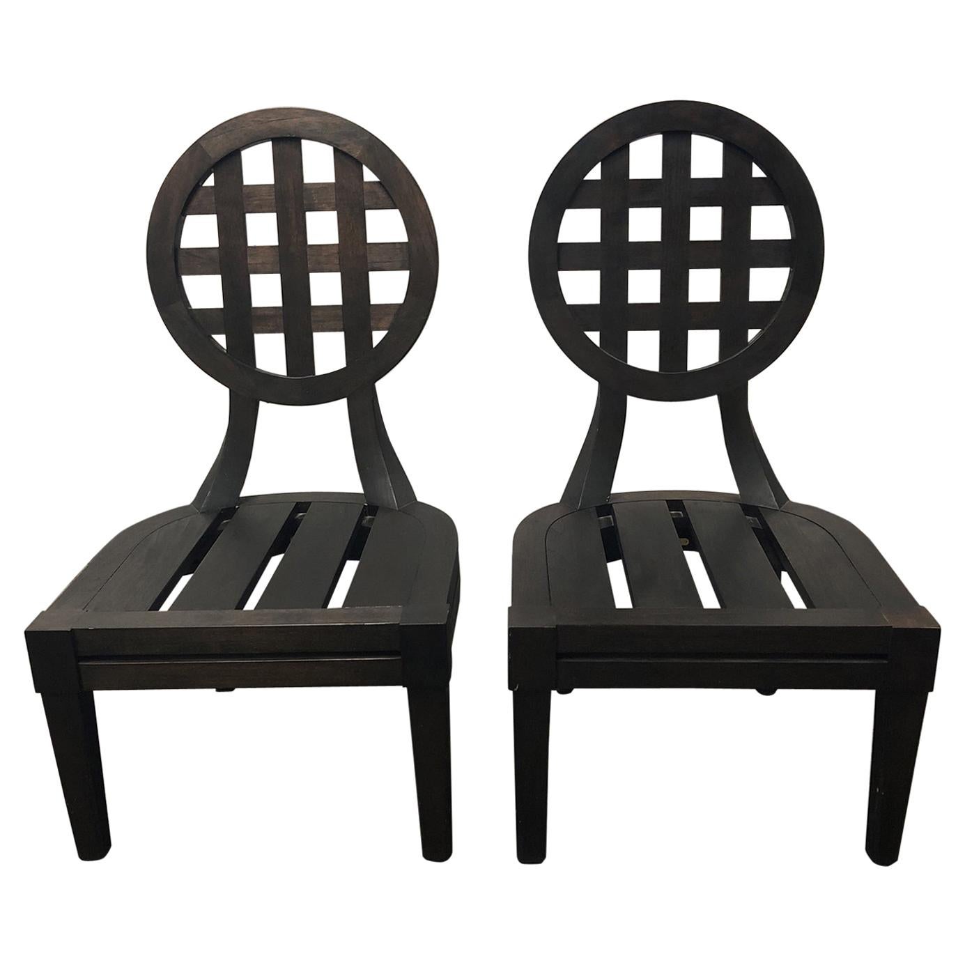 Pair of Portico Side Chairs by Orlando Diaz-Azcuy for McGuire For Sale