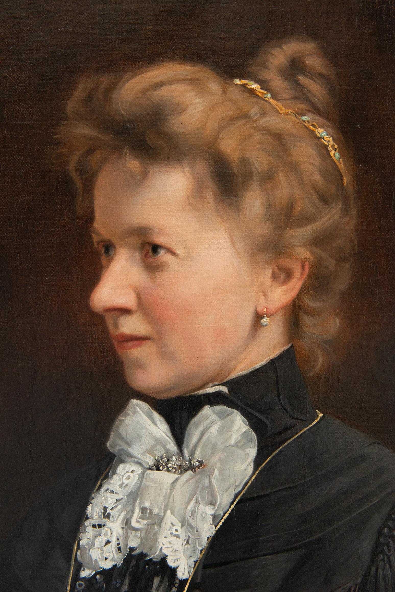 Canvas Antique Oil Paintings in Original Frames For Sale