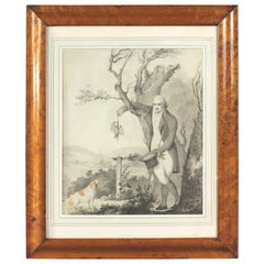 Antique Pair of Portrait Drawings of Sir John and Lady Stanley